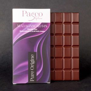 Tablette de Chocolat Noir Madagascar 64% Pure Origine de Stéphane Pasco Tablette de Chocolat Noir Madagascar 64% Pure Origine de Stéphane Pasco, artisan Chocolatier à Nantes et Vertou