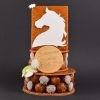 Pièce Montée de Choux Caramélisés et Nougatine, dessin de Cheval de Stéphane Pasco Pièce Montée de Choux Caramélisés et Nougatine avec un profil cheval de Stéphane Pasco, pâtissier à Nantes et Vertou